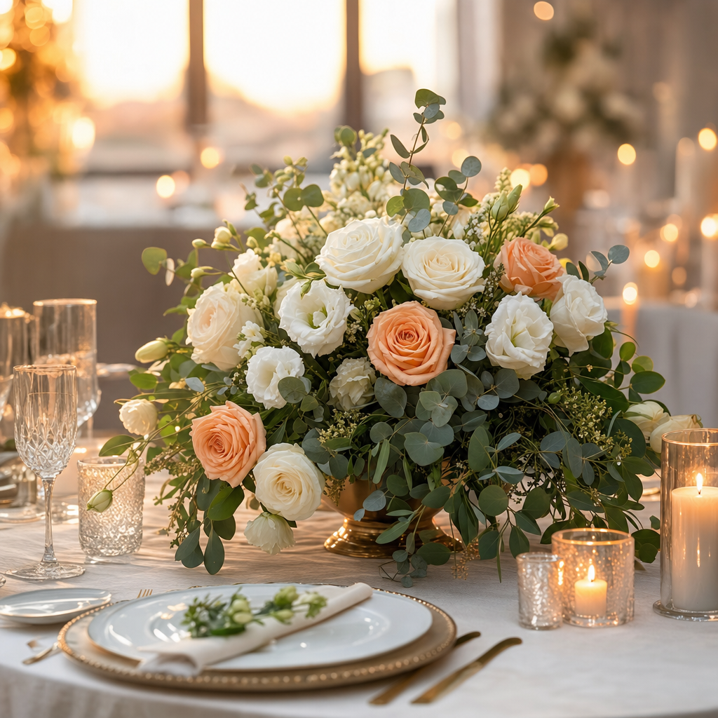 Centro de mesa floral para evento